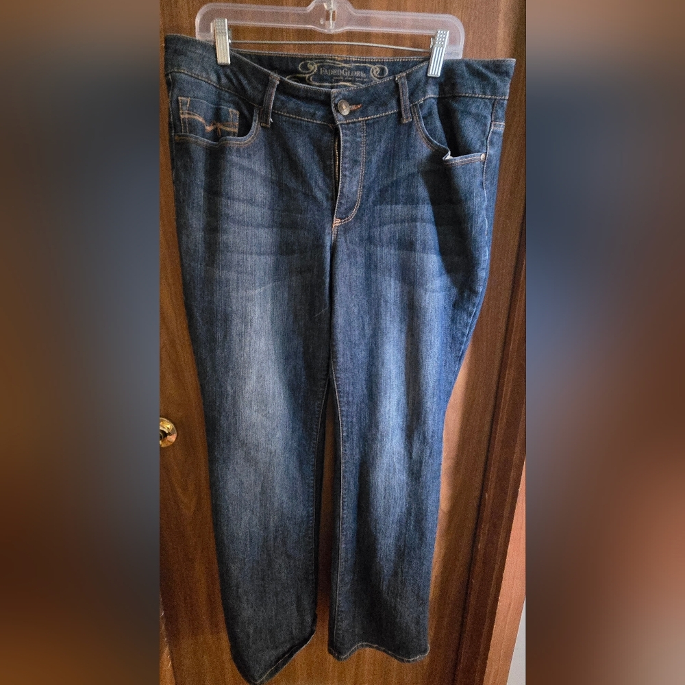 Faded Glory Straight Leg Dark Blue Jeans